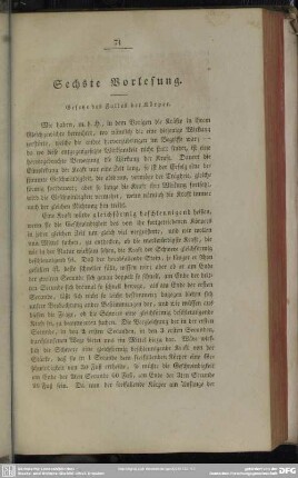 Sechste Vorlesung