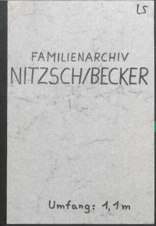 Familienarchiv Nitzsch/Becker : [Nachlässe in der Universitätsbibliothek Kiel] ; [Findbuch]