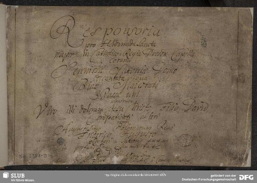 Responsories - Mus.2358-D-5 : V (4), orch; ZWV Z 55