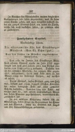 Funfzehntes Capitel. Merkwürdige Uhren