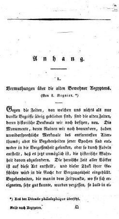 1. Vermuthungen über die alten Bewohner Aegyptens.