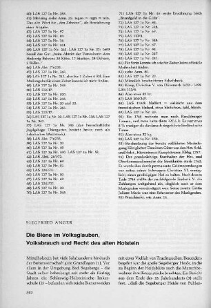 Die Biene im Volksglauben, Volksbrauch und Recht des alten Holstein