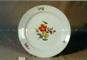 Teller mit Dekor "Natürliche Blume" ("Deutsche Blume")