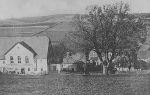 Postkartenansicht von Gelenau Erzgebirge : Postkartenansicht von Gelenau Erzgebirge. Lehngericht mit Gerichtseiche