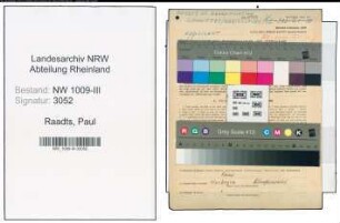 Entnazifizierung Paul Raadts , geb. 22.06.1899 (Landwirt)