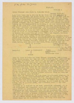 Brief von Adele Rosenzweig an Franz Rosenzweig