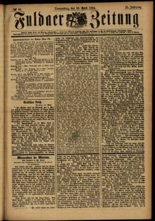 Ausgabe vom Donnerstag, den 26. April 1894.