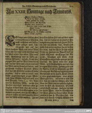 Am XXIII. Sonntage nach Trinitatis