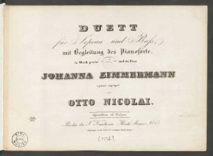 No. 1: Duett für Sopran und Bass, mit Begleitung des Pianoforte