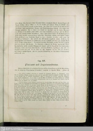 Cap. XIV. Pfarramt und Superintendentur