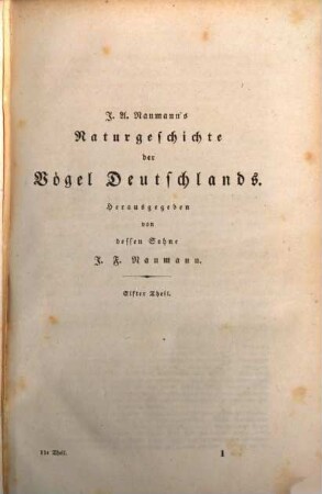 Johann Andreas Naumann's Naturgeschichte der Vögel Deutschlands : nach eigenen Erfahrungen entworfen, 11