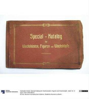 Special-Katalog für Wachsbüsten, Figuren und Wachsköpfe.