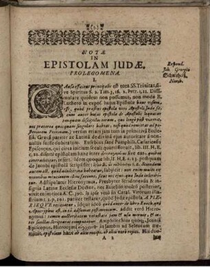 Notae In Epistolam Judae. Prolegomena.