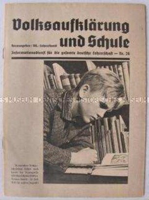 Nationalsozialistische Fachzeitschrift für Lehrer "Volksaufklärung und Schule" u.a. die Rolle der Juden in der deutschen Geschichte ("das jüdische Verbrechertum")