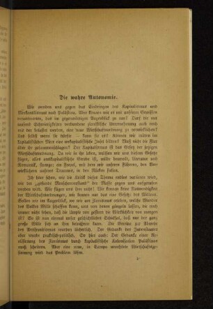 Die wahre Autonomie.