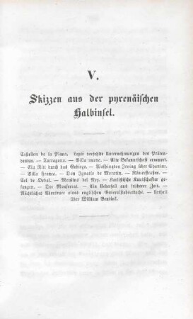 V. Skizzen aus der pyrenäischen Halbinsel.