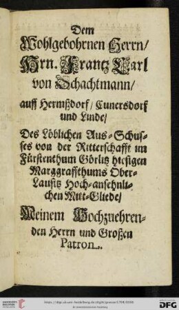 Wohlgebohrner Herr