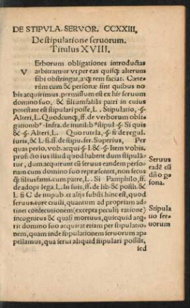 De stipulatione servorum. Titulus XVIII.