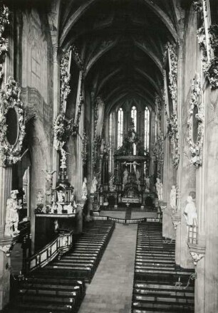 Schweidnitz, Pfarrkirche : Schweidnitz (Swidnica/Polen). Katholische Pfarrkirche Sankt Stanislaus und Wenzel. Inneres nach Osten