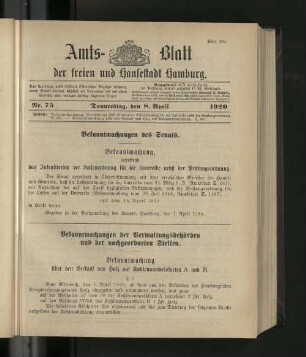 No. 75, 8. April 1920