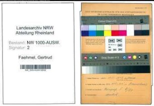 Entnazifizierung Gertrud Faehmel, geb. 09.06.1899 ()