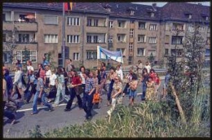 Protestgruppe an der Stadtautobahn