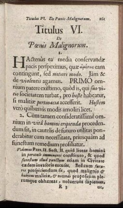 Titulus VI. De Pœnis Malignorum. - Titulus X. De Causis Pacem restaur antibus.