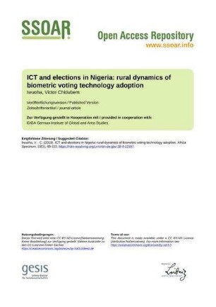 ICT and elections in Nigeria: rural dynamics of biometric voting technology adoption