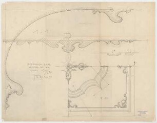 Thiersch, Friedrich von; München; Justizpalast - Deckenabwicklung; Deckenprofile (Schnitte)