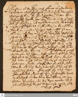 Brief von [August Hermann Francke] an einen Grafen.