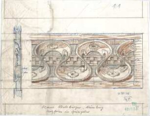 Fischer, Theodor; Nürnberg; Haus Adelsberger - Fries im Speisezimmer (Detail, Schnitt)