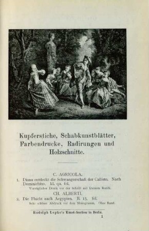 Kupferstiche, Schabkunstblätter, Farbendrucke, Radirungen und Holzschnitte