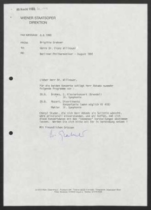 Brief an Franz Willnauer, 06.06.1990