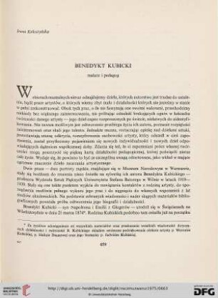 19: Benedykt Kubicki : malarz i pedagog
