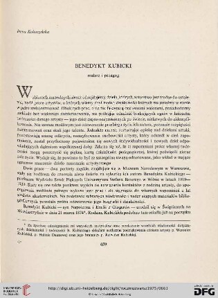 19: Benedykt Kubicki : malarz i pedagog