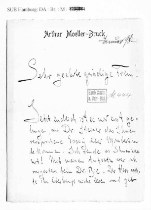 Brief an Ida Dehmel