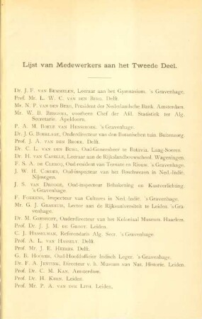 Lijst van medewerkers aan het tweede deel