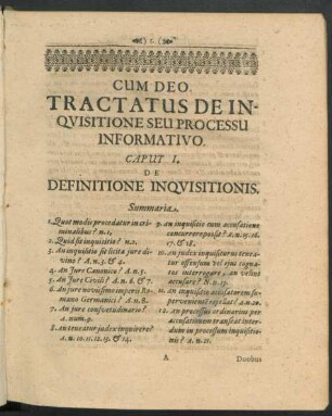 Caput I. De Definitione Inquisitionis.