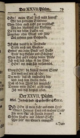 Der XXVII. Psalm. - Der XXXVI. Psalm.