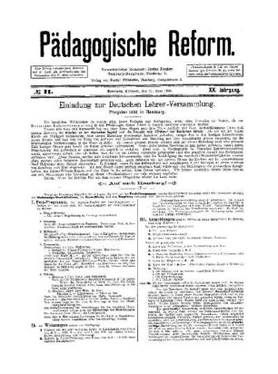 Einladung zur Deutschen Lehrerversammlung Pfingsten 1896 in Hamburg