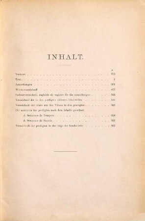 Altdeutsche Predigten, 1. Texte