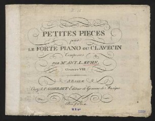 Petites pièces, pour le forte piano ou clavecin, op. 8