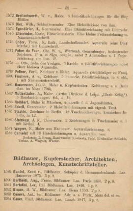 Bildhauer, Kupferstecher, Architekten, Archäologen, Kunstschriftsteller