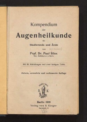 Kompendium der Augenheilkunde für Studierende und Ärzte