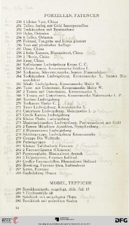 Möbel, Teppiche (Nr. 289-316)