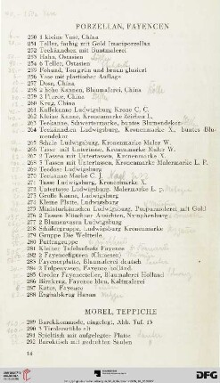 Möbel, Teppiche (Nr. 289-316)