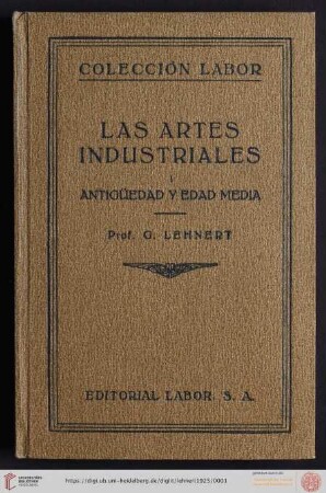 Band 61/62: Colección Labor: Historia de las artes industriales : Antigüedad y Edad Media