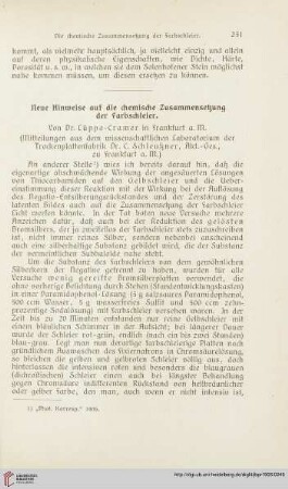 20: Neue Hinweise auf die chemische Zusammensetzung der Farbschleier
