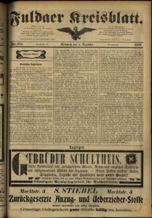 Zweite Ausgabe vom Mittwoch, den 05. Dezember 1906.