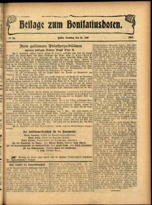 Zweite Ausgabe vom Sonntag, den 16. Juni 1907.